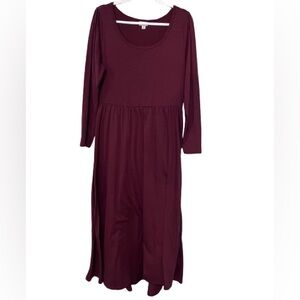 LuLaRoe deep burgundy long sleeve midi dress